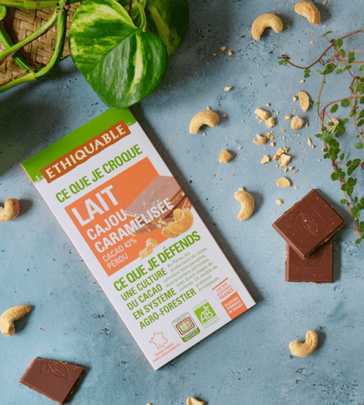CHOCOLAT LAIT CAJOU CARAMELISEE BIO 100g