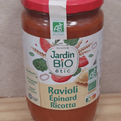 RAVIOLIS EPINARDS RICOTTA BIO 675g BOCAL