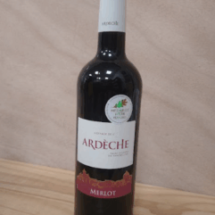 VIN ROUGE COT ARDECHE MERLOT 75cl
